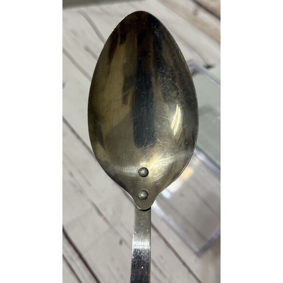 Vintage Japan Stainless-steel Cooking Spoon w Wooden Handle - Picture 8 of 8